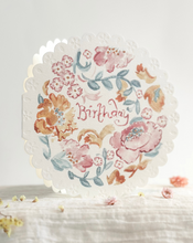 Load image into Gallery viewer, Birthday blossom- circular embossed card
