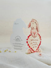 Load image into Gallery viewer, Valentine bunny - shaped card