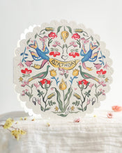 Load image into Gallery viewer, Birthday folk hand - circular embossed card
