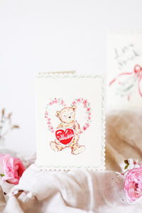 Valentine bear - scalloped edge card