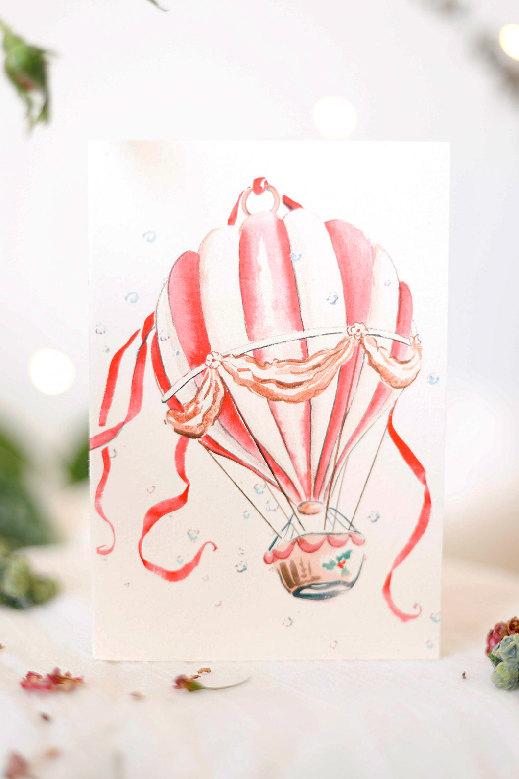 Festive balloon Christmas card