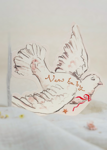 New baby dove - shaped card