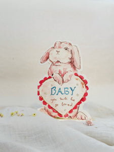 Baby bunny - shaped card