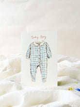 Load image into Gallery viewer, Baby boy blue onesie - new baby card
