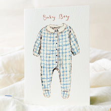 Load image into Gallery viewer, Baby boy blue onesie - new baby card
