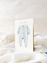 Load image into Gallery viewer, Baby boy blue onesie - new baby card
