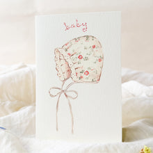 Load image into Gallery viewer, Baby bonnet - new baby card
