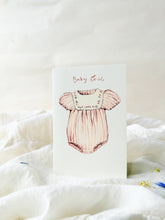 Load image into Gallery viewer, Baby girl romper - new baby card
