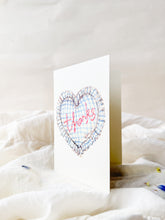 Load image into Gallery viewer, Thanks gingham heart cushion  - thank you card
