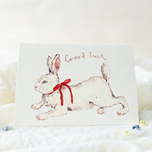 Load image into Gallery viewer, lucky white rabbit - good luck card
