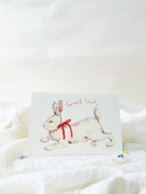 Load image into Gallery viewer, lucky white rabbit - good luck card
