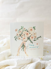 Load image into Gallery viewer, Happy anniversary peach posy - anniversary card
