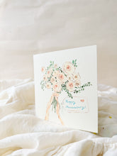Load image into Gallery viewer, Happy anniversary peach posy - anniversary card
