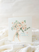 Load image into Gallery viewer, Happy anniversary peach posy - anniversary card
