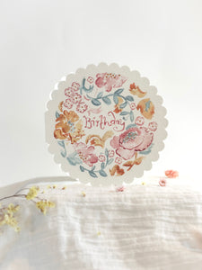 Birthday blossom- circular embossed card