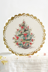 Red fir - gold foiled Christmas card