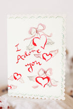 Load image into Gallery viewer, I adore you - scalloped edge card
