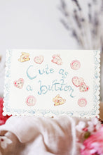 Load image into Gallery viewer, Cute as a button - scalloped edge card
