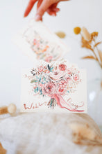 Load image into Gallery viewer, Wedding Day bouquet hand-cut card
