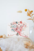 Load image into Gallery viewer, Wedding Day bouquet hand-cut card
