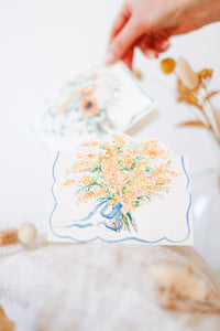 Mimosa bouquet hand-cut card