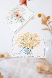 Mimosa bouquet hand-cut card