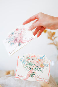 Wedding Day bouquet hand-cut card