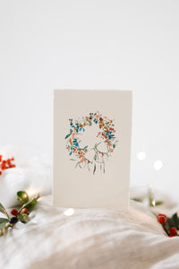 Rustic wreath Christmas card