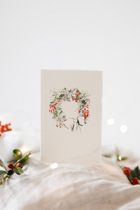 Berry wreath Christmas card