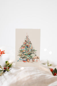 Under the tree Christmas card
