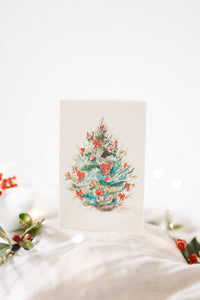Robins & ribbons Christmas card