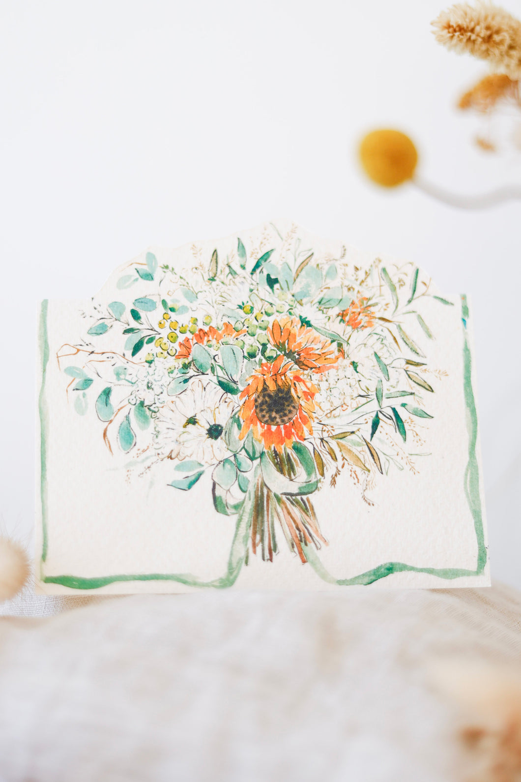 Cezanne bouquet hand-cut card