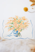 Load image into Gallery viewer, Mimosa bouquet hand-cut card
