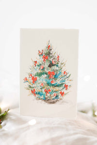 Robins & ribbons Christmas card