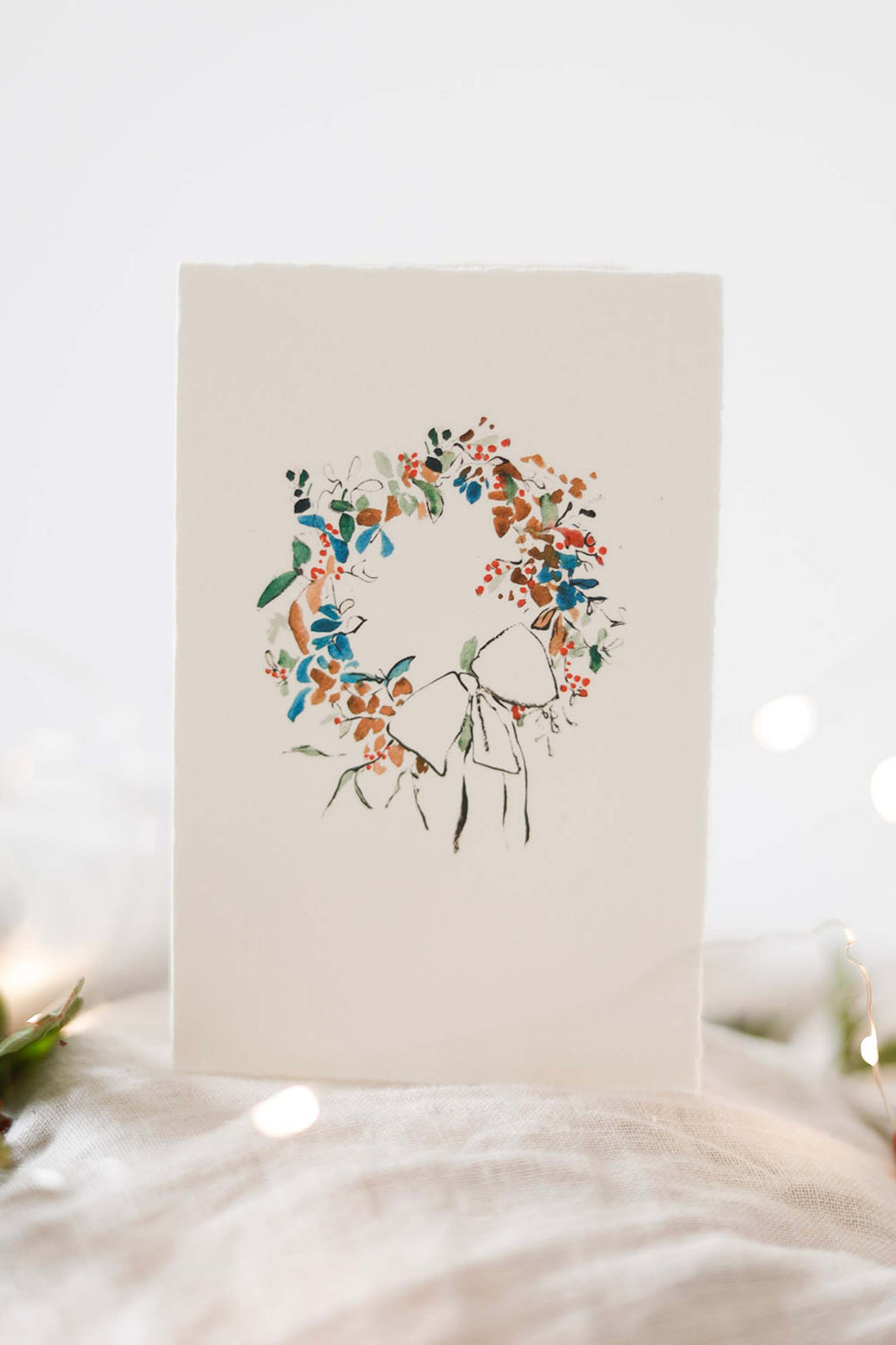 Rustic wreath Christmas card